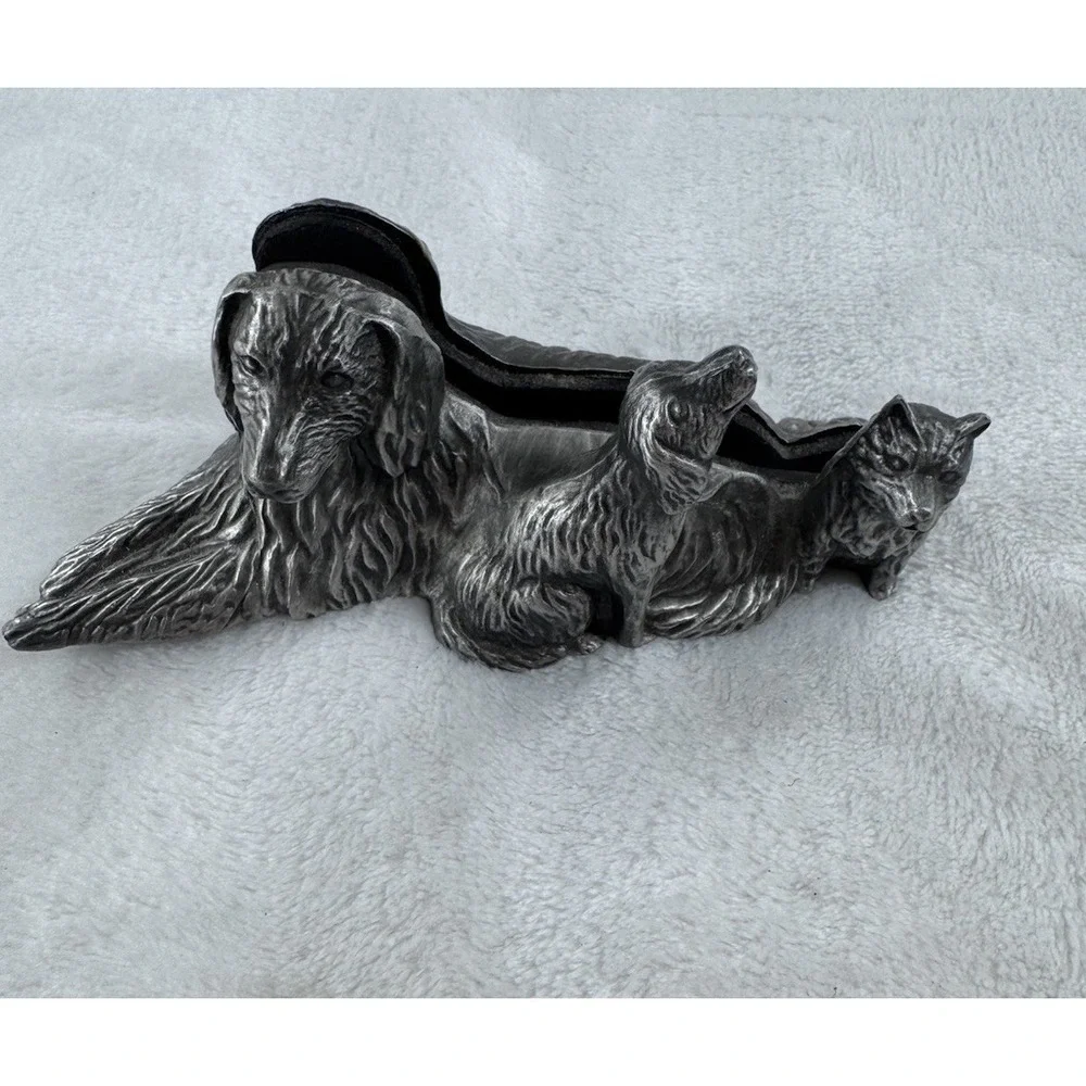 Pewter Sporting Dogs Business Card Holder or Photo Frame 5